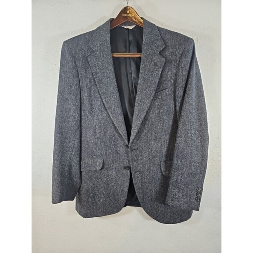 Vintage Hunt Valley Men's 42R Pure Wool‎ Tweed Jacket Coat